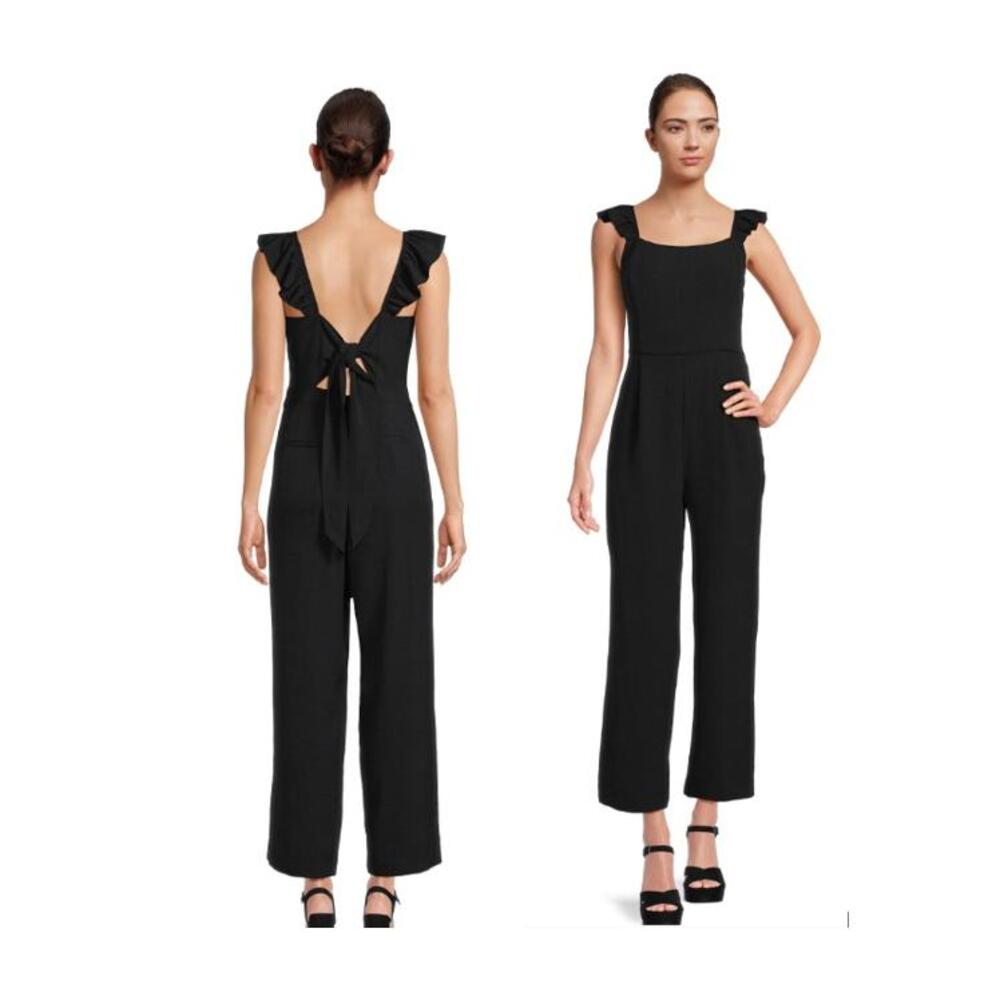 NWT Black XL Flutter Sleeve Wide Leg Dressy Jumpsuit BCBG Paris